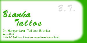 bianka tallos business card